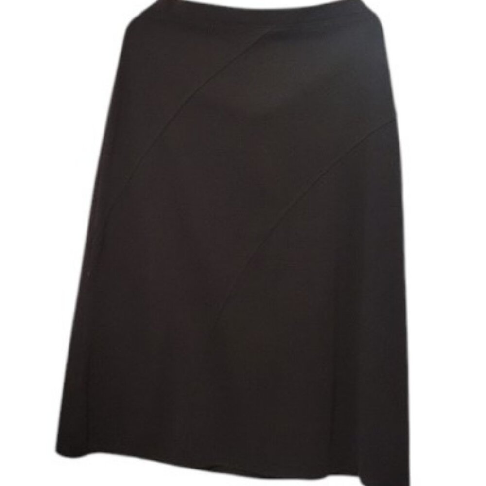 Emma James black knit A-line skirt size L